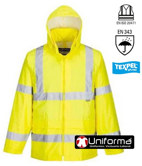  Chaqueta con capucha para hombre, con capucha, visibilidad,  ropa de trabajo, ropa de trabajo, Amarillo, XL : Ropa, Zapatos y Joyería