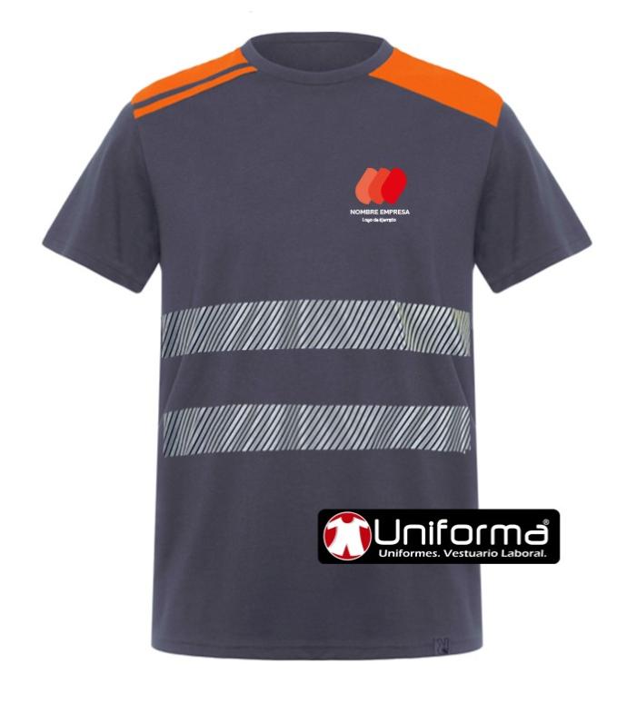 Camiseta de trabajo bicolor personalizable con Uniforma