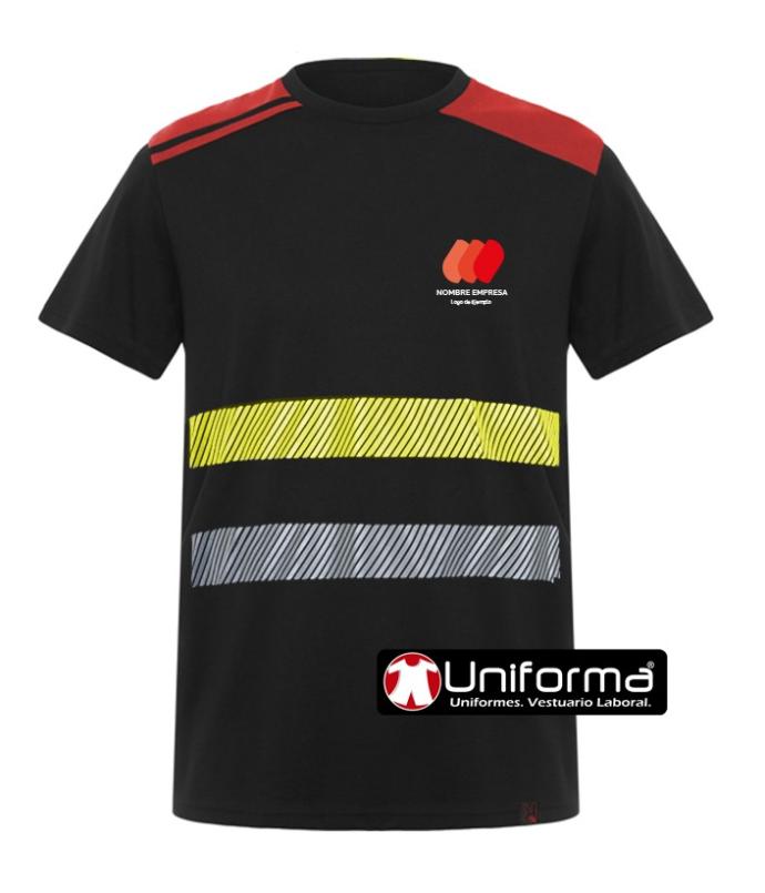 Camiseta de trabajo bicolor personalizable con Uniforma