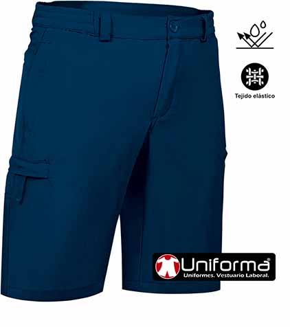 Pantalón bermuda hidrofugada. Pantalón corto bermudas técnicas resistente a las salpicaduras de lejía y cloro, para empresas de mantenimiento de piscinas, empresas de limpieza y químicas.