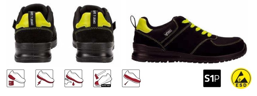 Zapatos de Seguridad Anti-Deslizantes con Protecciones no metálicas en uniforma