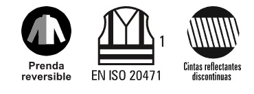 Chaleco de trabajo Reversible Alta Visibilidad Acolchado Homologado EN ISO 20471 clase 1, de color amarillo fluor y naranja, personalizable con logo de empresa en uniforma. 