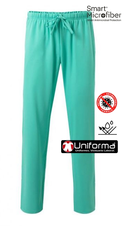 Pantalón de trabajo tipo pijama sanitario de micro fibra para sector servicios y empresas de mantenimiento y limpieza, resistente a las salpicaduras de lejía, es muy apropiado para limpiadoras