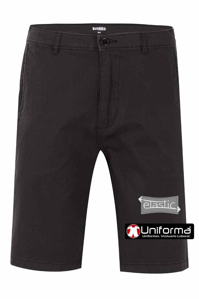 Pantalón corto de trabajo tipo chino bermudas en tejido elástico en algodón con elastano personalizables en uniforma