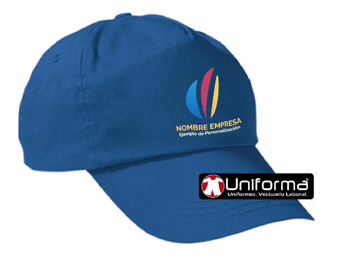 Gorra de trabajo con logo de empresa en uniforma