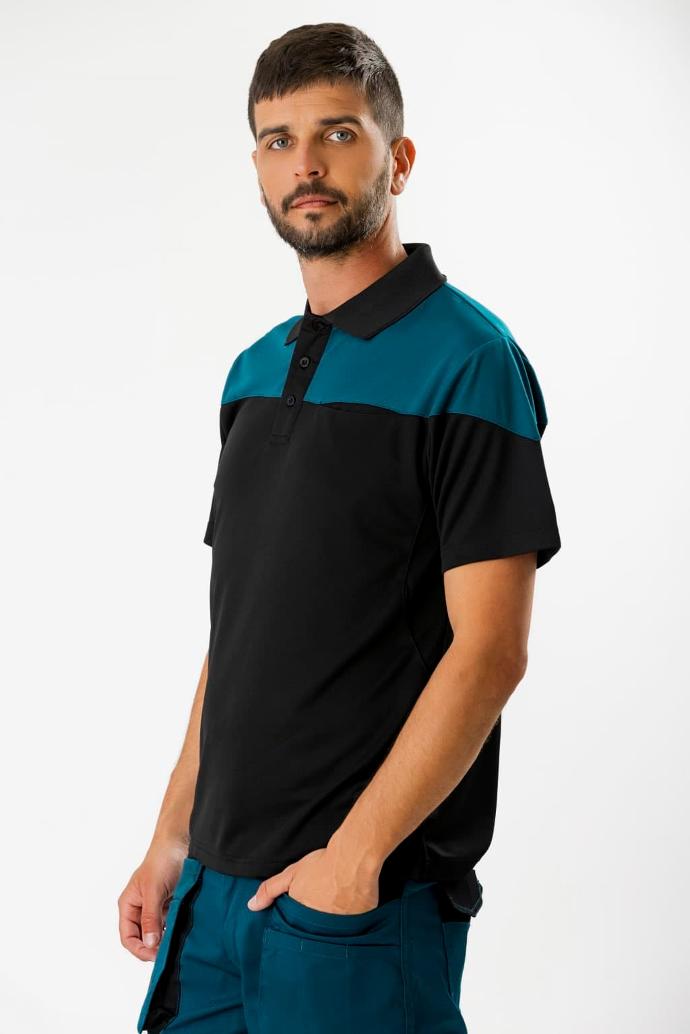 Polo de trabajo técnico resistente bicolor combinable en uniforma