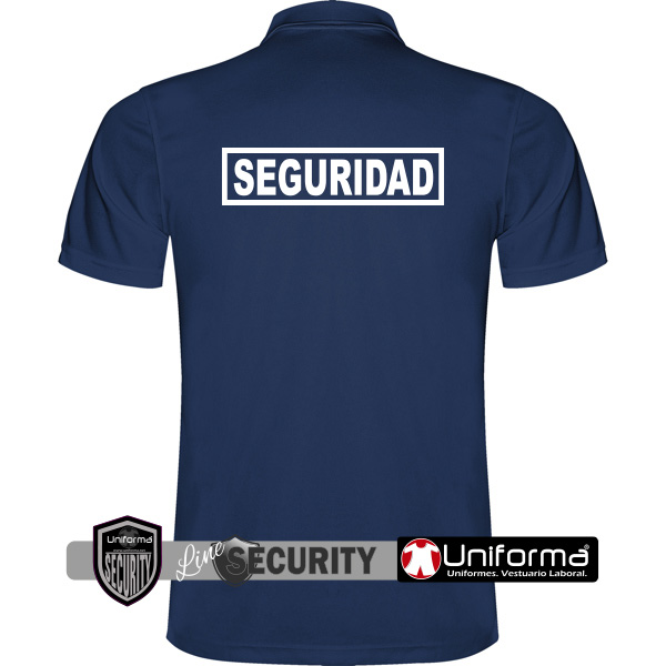 Polo de color azul marino en tejido Técnico ligero para Vigilante de Seguridad, personalizable con logo de empresa en Uniforma  - LY0404U