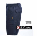 Pantalón corto de trabajo tipo bermudas en tejido elástico, con elastano, cómodas, de diseño multibolsillos con bolsillos de cargo, personalizables con logo de empresa en uniforma
