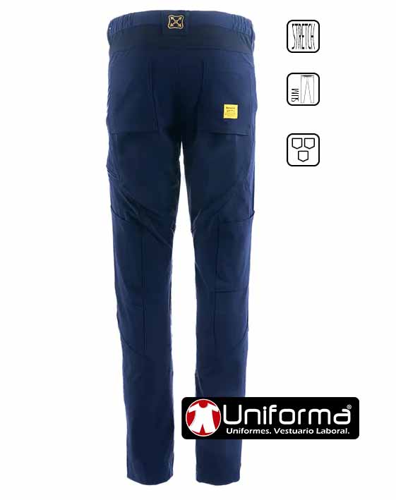 Pantalón Técnico Ligero Elástico Cómodo de color marino, personalizable con logo de empresa en Uniforma  - BW2035