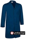Bata de trabajo Azul Marino, con cierre de botones, de corte recto unisex, modelo básico económico, personalizable con logo de empresa en Uniforma