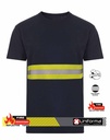 Camiseta Algodón Banda Reflectante Ignífuga de color azul marino, personalizable con logo de empresa en Uniforma  - UN303