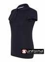 Polo Azul Marino Técnico de Mujer en 100% Poliéster microperforado con elegante tejido de piqué formado por micro cuadritos, para uso diario, resistente, de lavado fácil, sin plancha, personalizable con logo de empresa en Uniforma   - HK4260