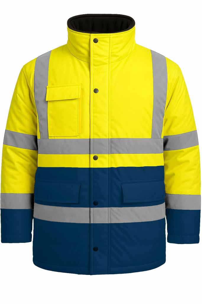 Chaquetón de trabajo acolchado de alta visibilidad con bandas reflectantes  - PR9010