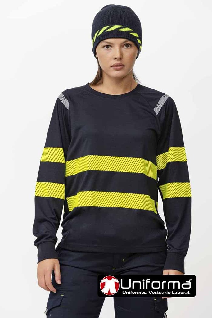 Camiseta Técnica Manga Larga con cintas Alta Visibilidad - TC3979