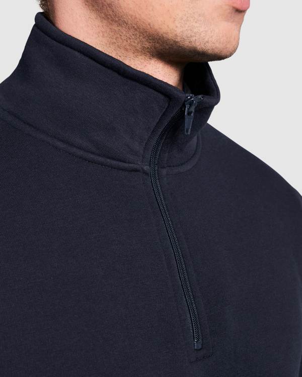 Sudadera de cuello alto, cierre de media cremallera, con puños y bajos elásticos para un mejor ajuste, personalizable con logo de empresa, bordado, serigrafía, en Uniforma - LY1109