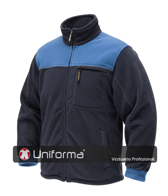 Chaqueta Polar de diseño bicolor de alta calidad, con bolsillos de cremallera, personalizable con logo de empresa en Uniforma - TWF1800