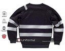 Sudadera de trabajo de Cuello Redondo y color negro con Cintas Reflectantes segmentadas discontinuas, personalizable con logo de empresa en Uniforma - TC9043
