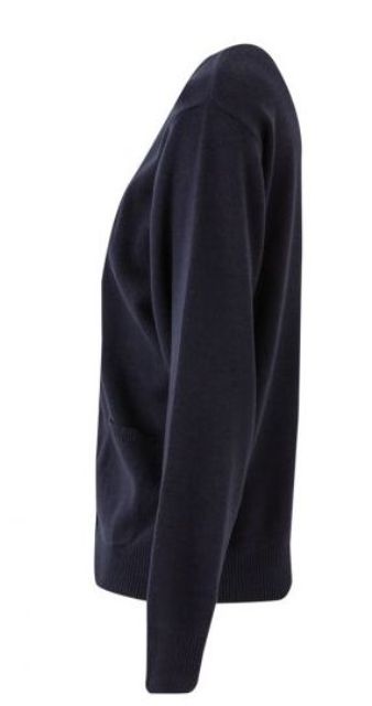 Rebeca de punto de unisex de color azul marino para oficinas, empresas de limpieza personalizables con bordado en Uniforma - V103