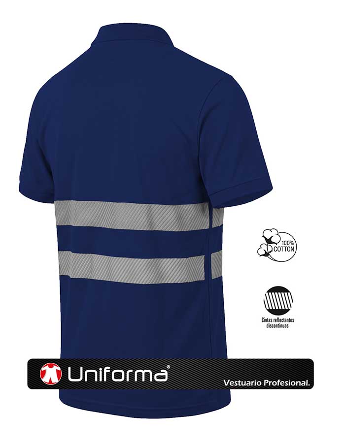 Polo Algodón Bandas Segmentadas Gris - UN2220