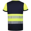 Camiseta bicolor Alta Visibilidad de manga corta de poliéster Reciclado, de diseño bicolor, con bandas reflectantes segmentadas, personalizable con logo de empresa en Uniforma   - WR2371