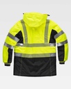 Chaquetón Parka de trabajo de color Amarilla y Negro, acolchada impermeable de alta visibilidad, reflectante, con capucha, homologada, personalizable con logo de empresa en uniforma - TC3515