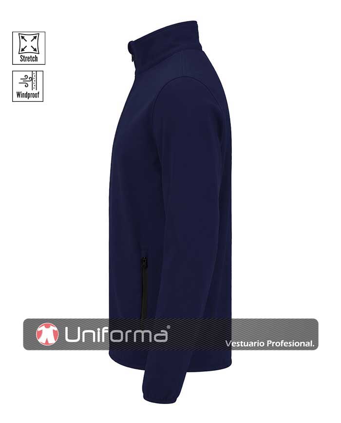 Chaqueta Softshell Bicapa Modelo económico con cremallera central, cortavientos, forro polar interno, personalizable con logo de empresa en Uniforma.net  - HK3032