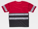 Camiseta técnica combinada bicolor cintas reflectantes alta visibilidad en uniforma espalda