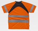 Camiseta Naranja reflectante de alta visibilidad Clase 2 de diseño bicolor personalizable con logo de empresa en uniforma TC2941