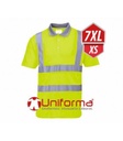 Polo Alta visibilidad Tallas Grandes hasta la 7XL Amarillo reflectante de alta visibilidad personalizable en uniforma - PS477