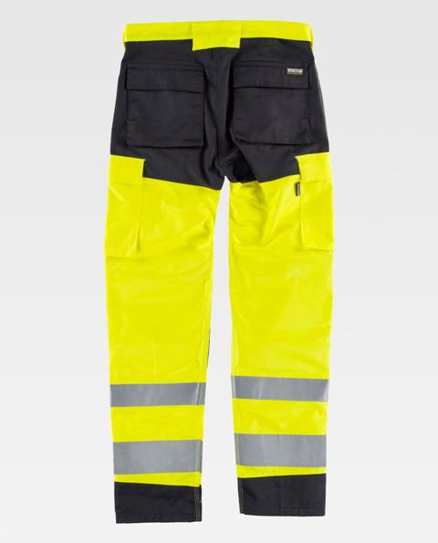 Pantalón amarillo reflectante Reforzado de Alta Visibilidad para ambulancias y técnicos de emergencia sanitaria en uniforma  - TC2912