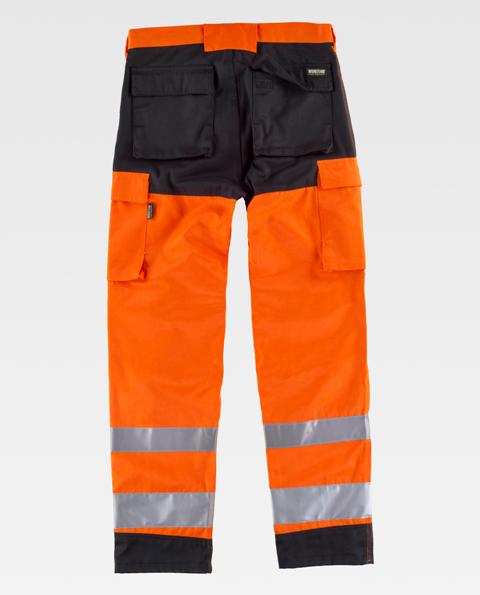 Pantalón naranja reflectante Reforzado de Alta Visibilidad para ambulancias y técnicos de emergencia sanitaria en uniforma  - TC2912