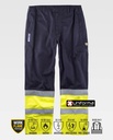 Pantalón de trabajo Ignífugo resistente a la llama, resistente a soldadura, antiestático conta arco eléctrico y productos químicos,  de alta visibilidad, personalizable con logo de empresa en uniforma, de color azul marino combinado con amarillo fluor - TB1491