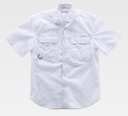 Camisa blanca de trabajo tipo Safari Manga Corta de nylon con rejillas y aberturas de ventilación, personalizable con logo de empresa en uniforma  - TB8510