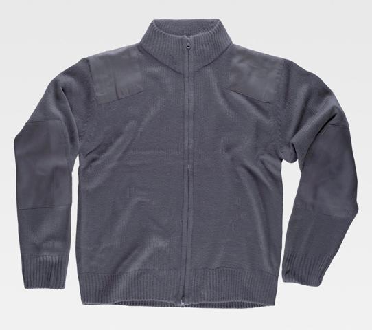 Chaqueta Cuello Alto Cremallera Gris - TS4500