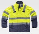 Chaqueta de trabajo Softshell Multinorma para entornos laborales de riesgo, de alta visibilidad, contra el arco eléctrico, resistente a la soldadura, anti estática, resistente a salpicaduras de químicos, personalizable con logo de empresa en uniforma - TS9591