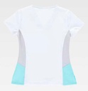 Casaca de trabajo cómoda elástica de diseño Bicolor Entallada Elástica para mujer, para uniformes de estética, clínica y farmacia, personalizable con logo de empresa en Uniforma  - TB6951