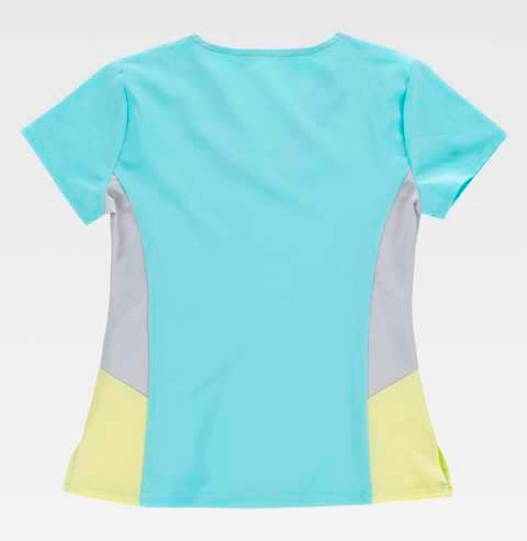 Casaca de trabajo cómoda elástica de diseño Bicolor Entallada Elástica para mujer, para uniformes de estética, clínica y farmacia, personalizable con logo de empresa en Uniforma  - TB6951