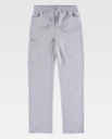 Pantalón de trabajo de color gris cómodo elástico para el sector servicios, tipo pijama sanitario, para empresas de limpieza, sanitarias, enfermeras, dentistas, hoteles, con cintura de goma y tejido elástico, personalizable con logo de empresa en uniforma  - TB6920