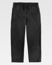 Pantalón de trabajo de color negro cómodo elástico para el sector servicios, tipo pijama sanitario, para empresas de limpieza, sanitarias, enfermeras, dentistas, hoteles, con cintura de goma y tejido elástico, personalizable con logo de empresa en uniforma  - TB6920