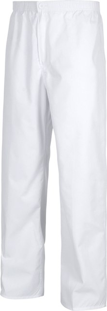 Pantalón de trabajo de color blanco para empresas de Servicios y sector Sanitario, enfermeras, médico, dentistas,  con cintura de goma elástica, pantalón recto, personalizable con logo de empresa en Uniforma  - TB9300 Blanco