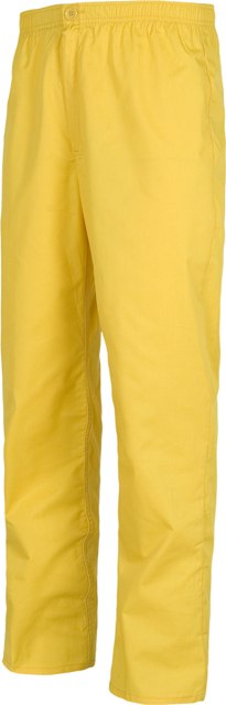 Pantalón de trabajo de color amarillo para empresas de Servicios y sector Sanitario, enfermeras, médico, dentistas,  con cintura de goma elástica, pantalón recto, personalizable con logo de empresa en Uniforma  - TB9300