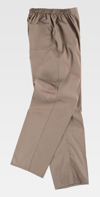 Pantalón de trabajo de color beige para empresas de Servicios y sector Sanitario, enfermeras, médico, dentistas,  con cintura de goma elástica, pantalón recto, personalizable con logo de empresa en Uniforma  - TB9300