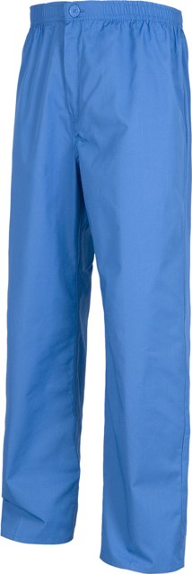 Pantalón de trabajo de color azul celeste para empresas de Servicios y sector Sanitario, enfermeras, médico, dentistas,  con cintura de goma elástica, pantalón recto, personalizable con logo de empresa en Uniforma  - TB9300