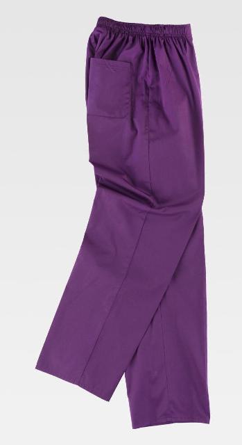 Pantalón de trabajo de color morado para empresas de Servicios y sector Sanitario, enfermeras, médico, dentistas,  con cintura de goma elástica, pantalón recto, personalizable con logo de empresa en Uniforma  - TB9300