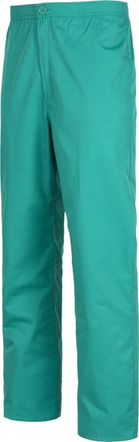Pantalón de trabajo de color verde para empresas de Servicios y sector Sanitario, enfermeras, médico, dentistas,  con cintura de goma elástica, pantalón recto, personalizable con logo de empresa en Uniforma  - TB9300