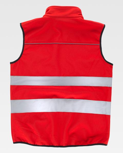 Chaleco tipo softshell neopreno de color rojo con bandas reflectantes - TC2922