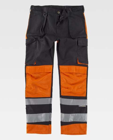 Pantalón Negro y naranja Combinado Reflectante - TC2914