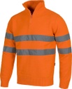 Jersey de trabajo naranja reflectante de alta visibilidad de punto, con cuello alto y bandas reflectantes en torso y mangas, personalizable con logo de empresa en Uniforma TC5508