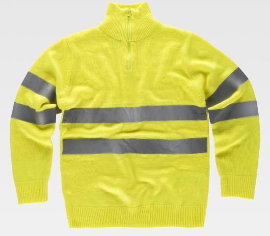 Jersey de trabajo amarillo reflectante de alta visibilidad TC5508 EN ISO 20471 clase 2, personalizable con logo de empresa en Uniforma