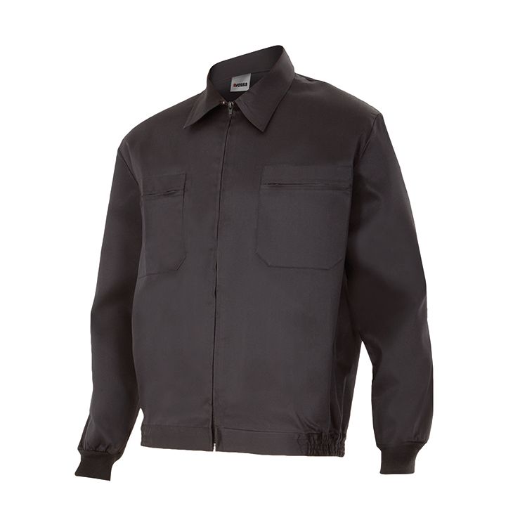 Cazadora trabajo Cremallera bolsillos cintura elastica uniforma V61601 Negro